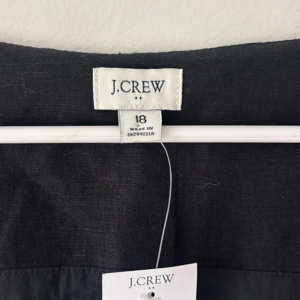 J. Crew Scoop Neck Linen Blend Button Front Vest NWT Plus Size Quiet Luxury